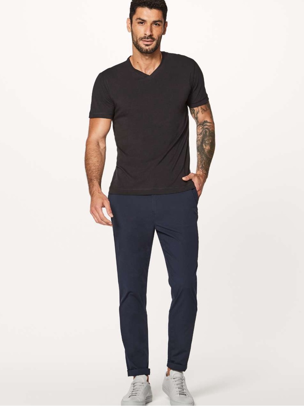 Lululemon 5 Year Basic V Black V Neck T Shirt Mens XXL Classic Fit Soft Stretch